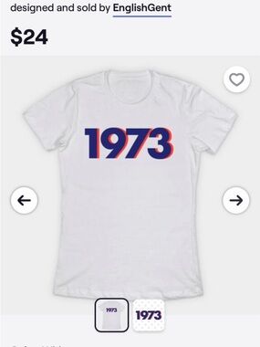 EnglishGent "1973" Graphic Tee - White with Navy & Red